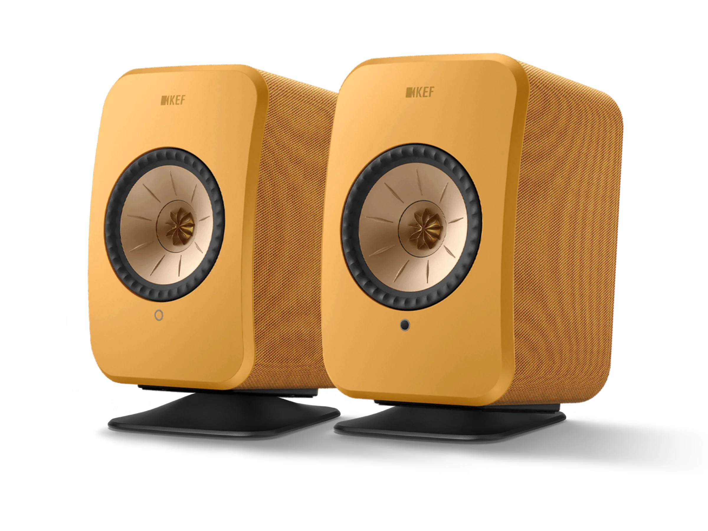 KEF LSX II Wireless Speakers with KEF P1 Desk Pads - Image 2