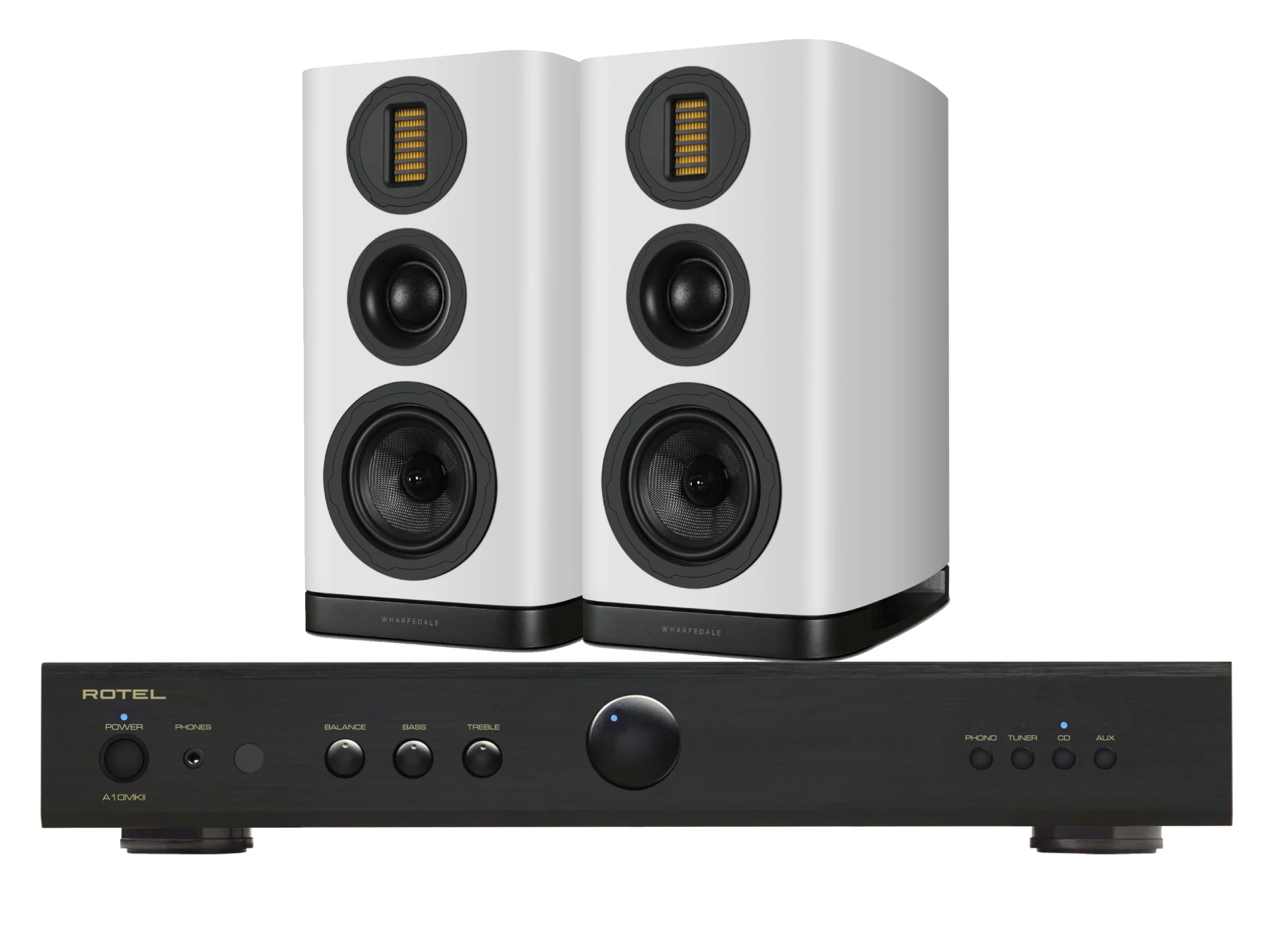 Rotel A10MkII with Wharfedale EVO 5.2 Bookshelf Speakers - Image 3