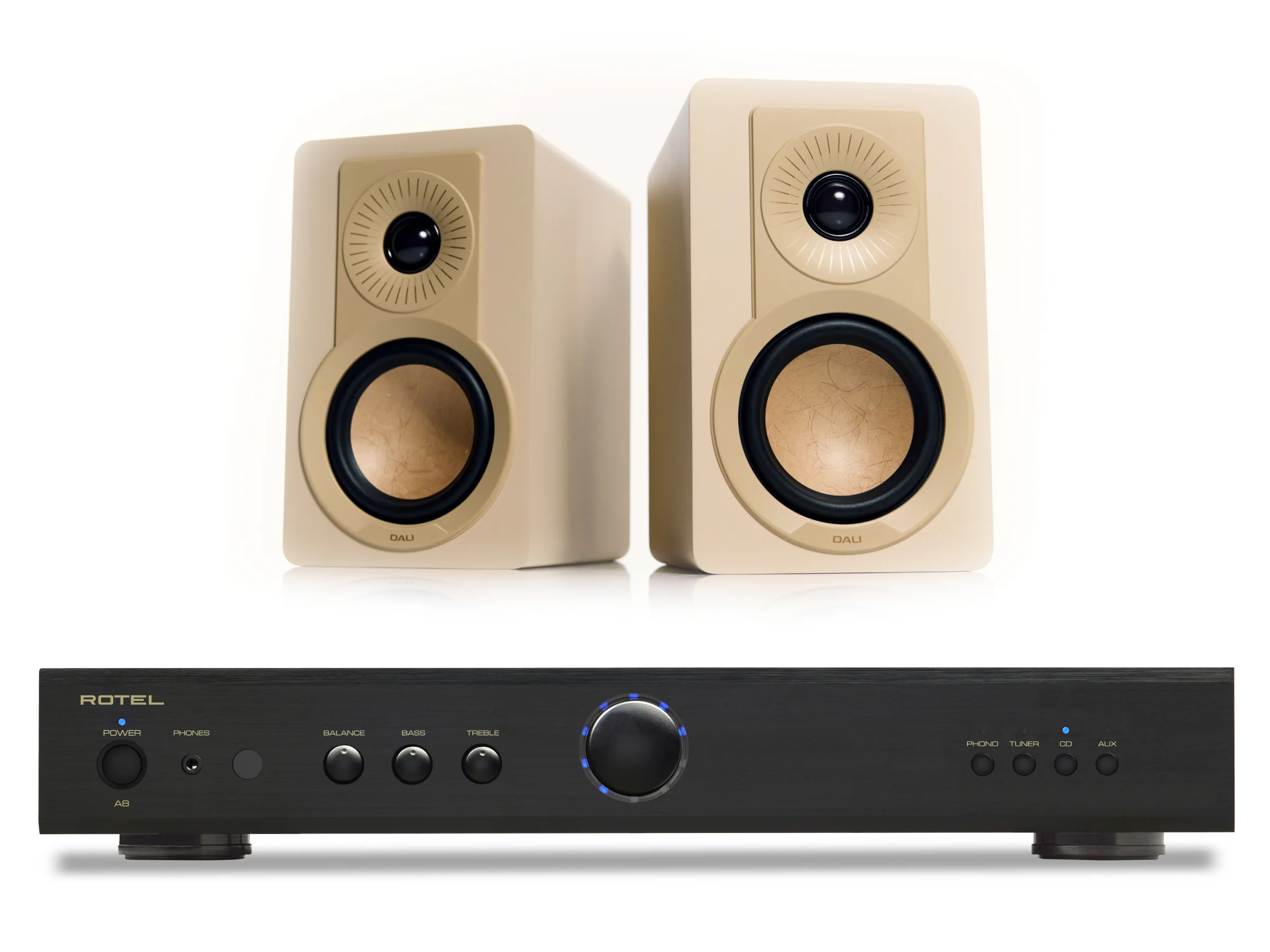 Rotel A8 with DALI Kupid Bookshelf Speakers - Image 4